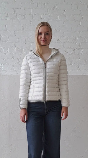 Elfy Vegan Down Short Jacket | White