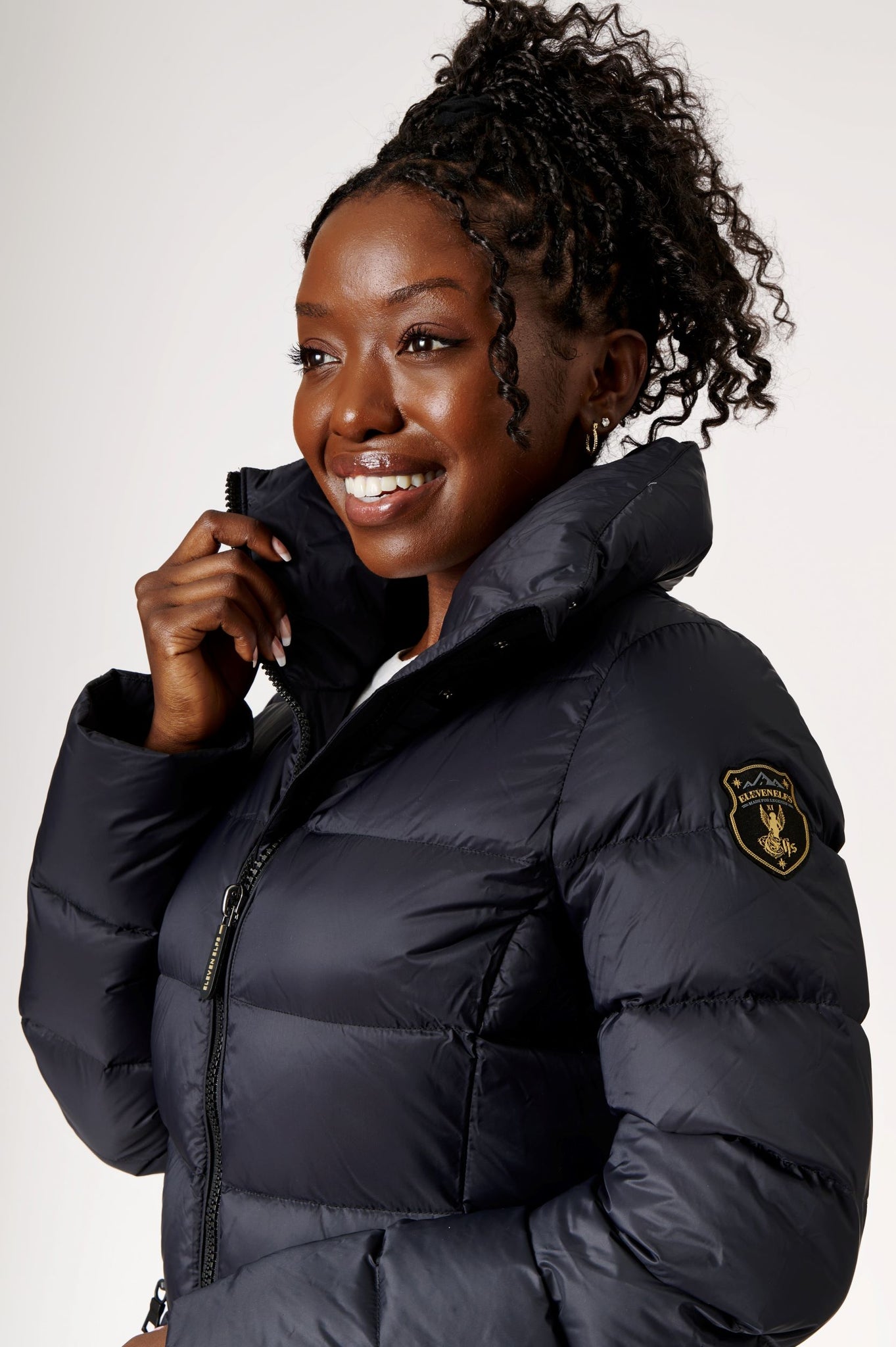 Eira Short Down Jacket Matte Black Black Eleven Elfs