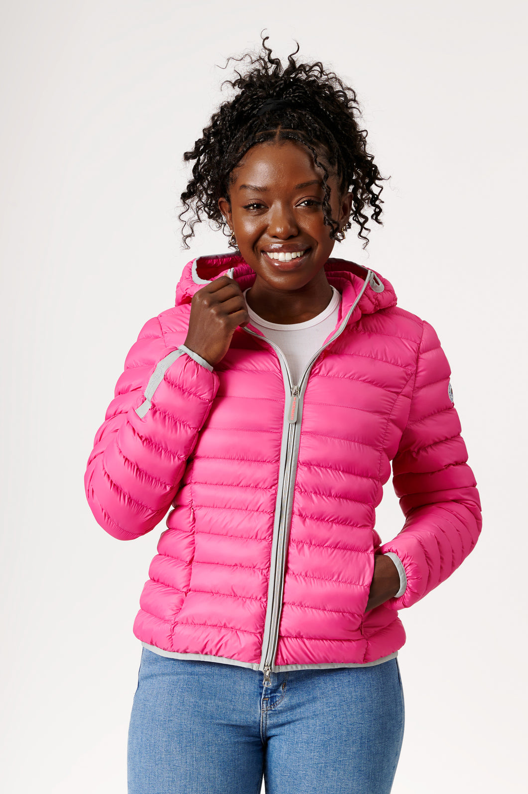 Elfy Vegan Down Short Jacket | Rose Pink