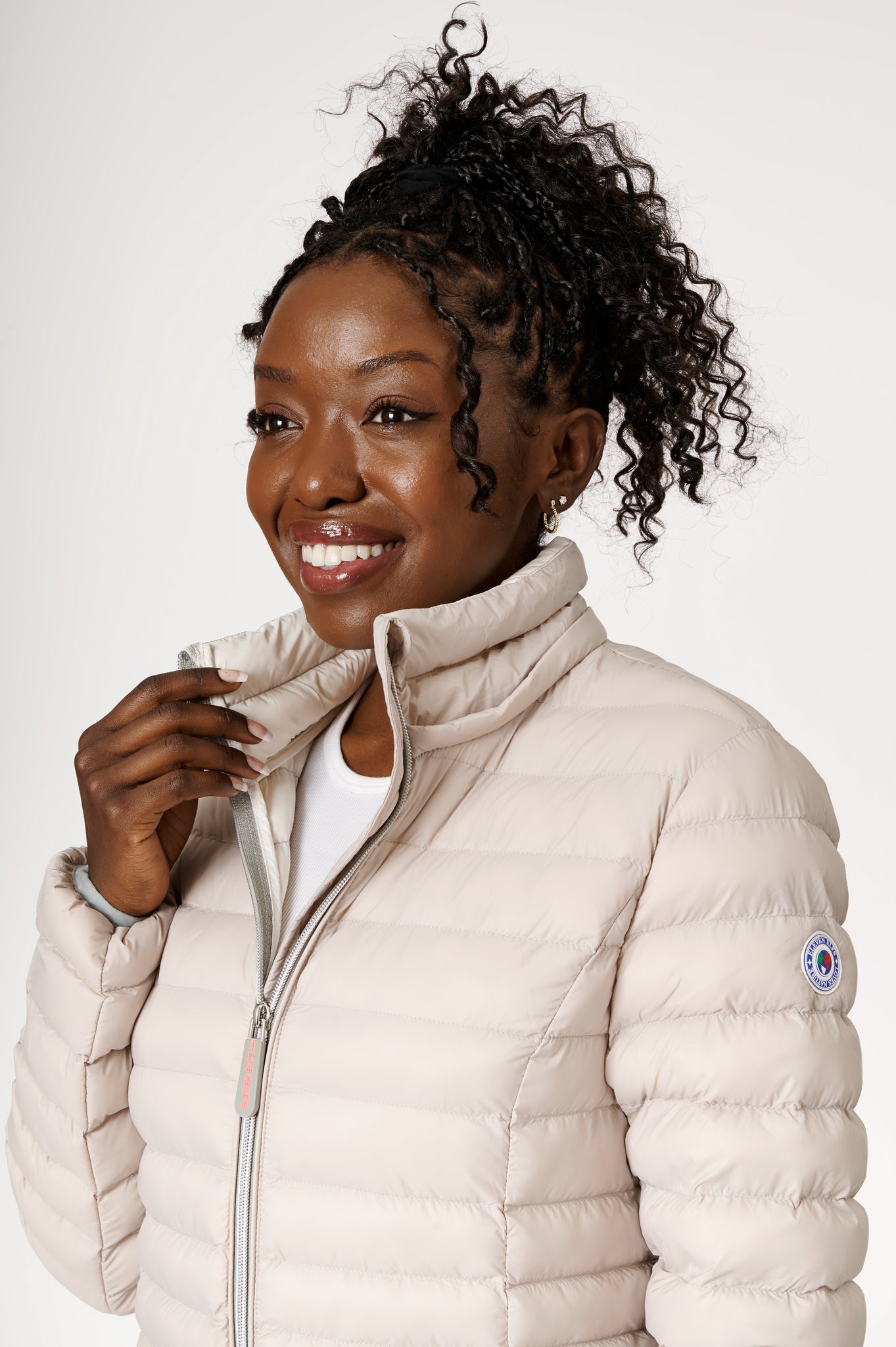 Julie Vegan Down Coat Linen Off White Eleven Elfs