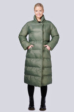 Load image into Gallery viewer, Posh Long Vegan Down Coat | Military 3
